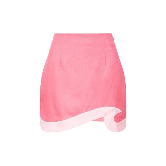 STAUD Dresses & Skirts - Staud 'Leandro' Pink Linen Two-Tone Linen Miniskirt Size 10